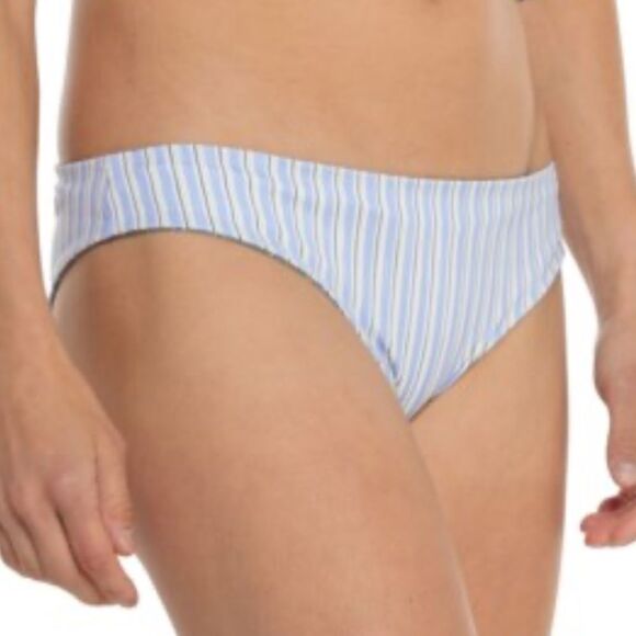 prAna XS Jess Gemma Reversible Swim Bikini Set Spotted Green Blue Yellow Stripe - Picture 3 of 17